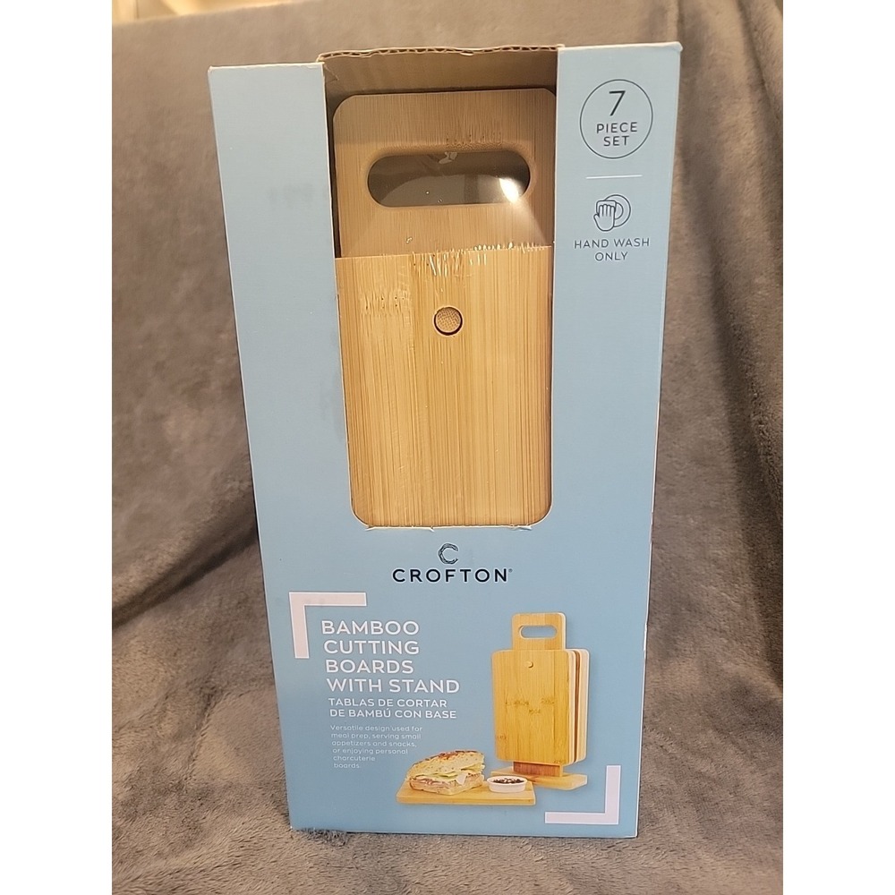 Charcuterie cutting/serving board set, 6 Mini boards with stand